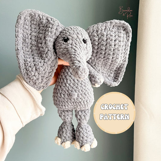 Elodie Elephant Plush Crochet Pattern - Brandon & Rae