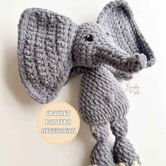 Elodie Elephant - Plush Modification Crochet Pattern - Brandon & Rae