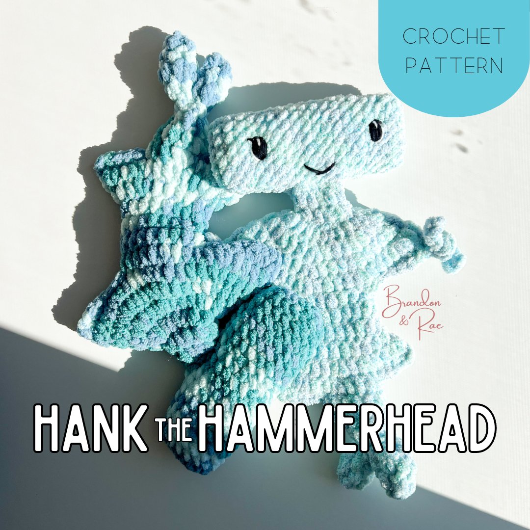 Hank the Hammerhead Shark Snuggler Crochet Pattern - Brandon & Rae