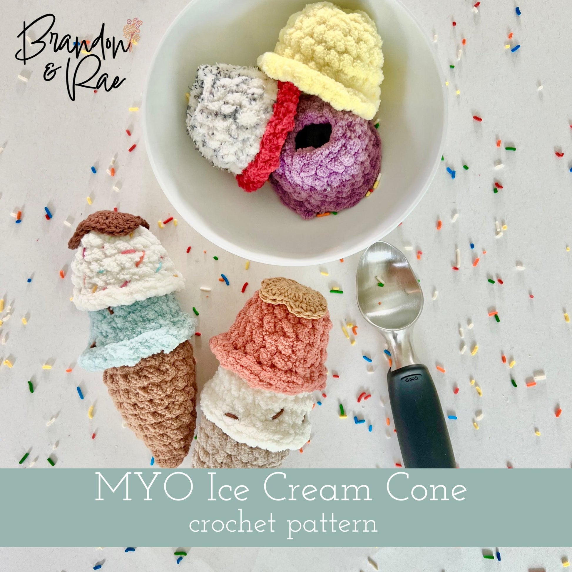 Make Your Own Ice Cream Cone Crochet Pattern - Brandon & Rae